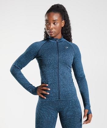 Dámské Accessories Gymshark Adapt Animal Zip Through Tmavě Blankyt | CZ 3793AHK